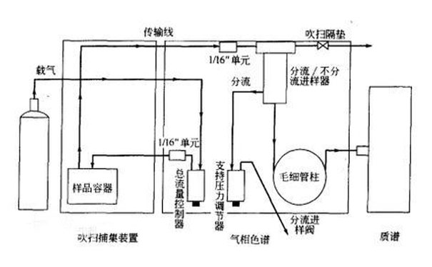 吹掃捕集自動進(jìn)樣器和進(jìn)樣口可調(diào)壓的氣相色譜基本結(jié)構(gòu)